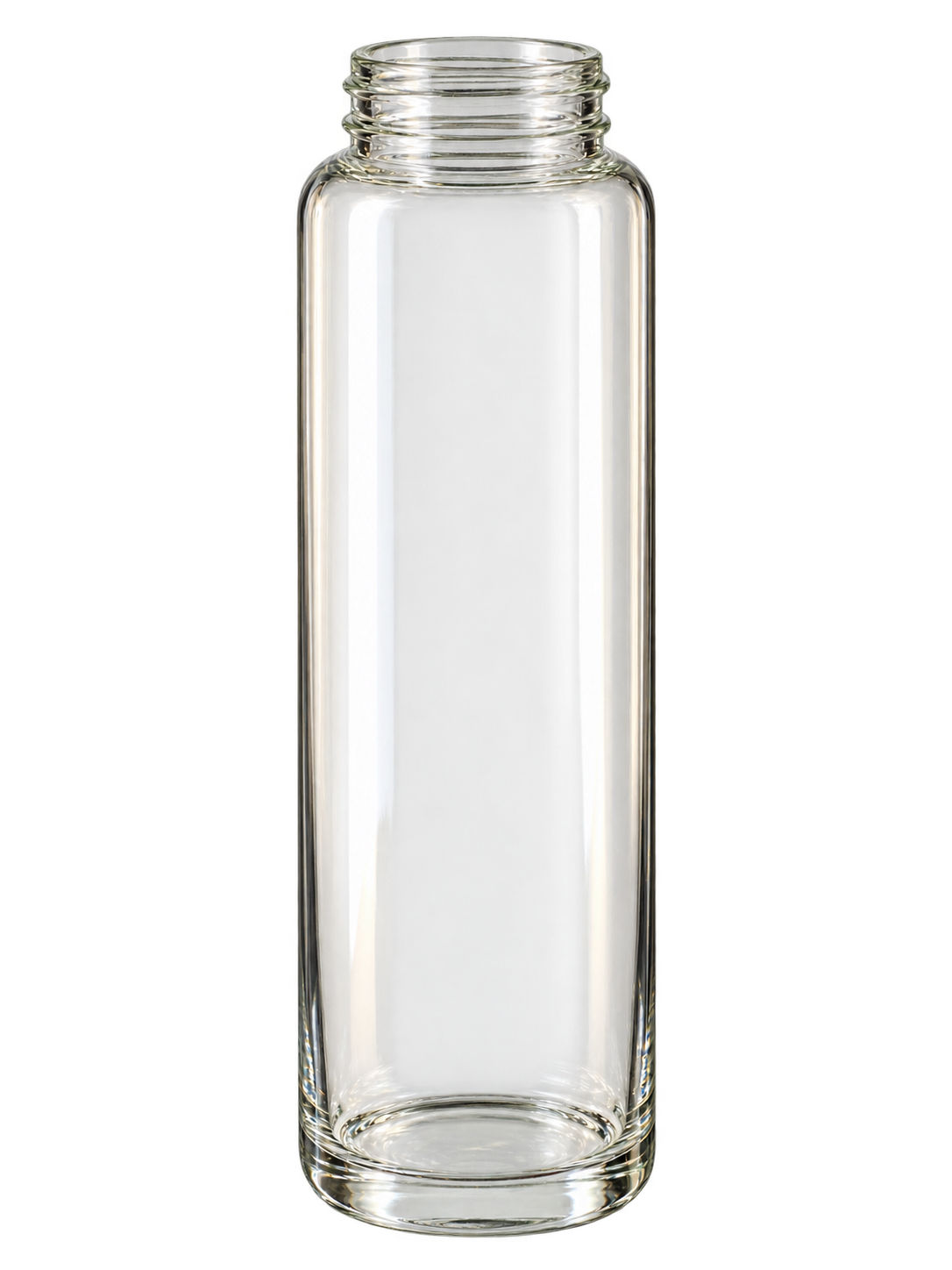 Straight-sided clear glass Hence bottle with its large vertical white logo